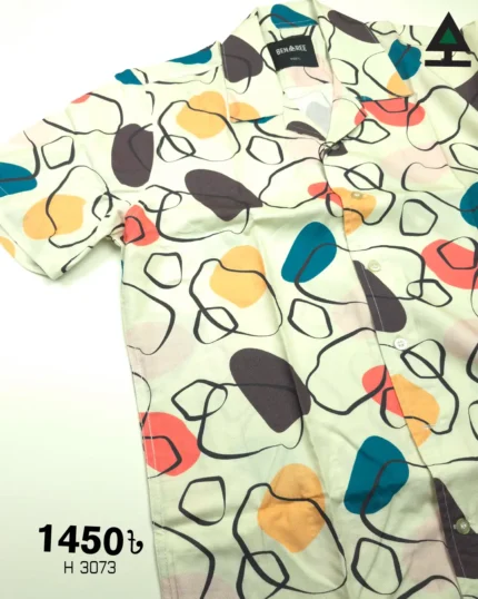 Cuban Collar Half Sleeve Shirt- 23H 3073