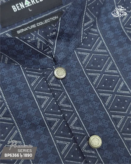 Navy Blue Panjabi - P 6366